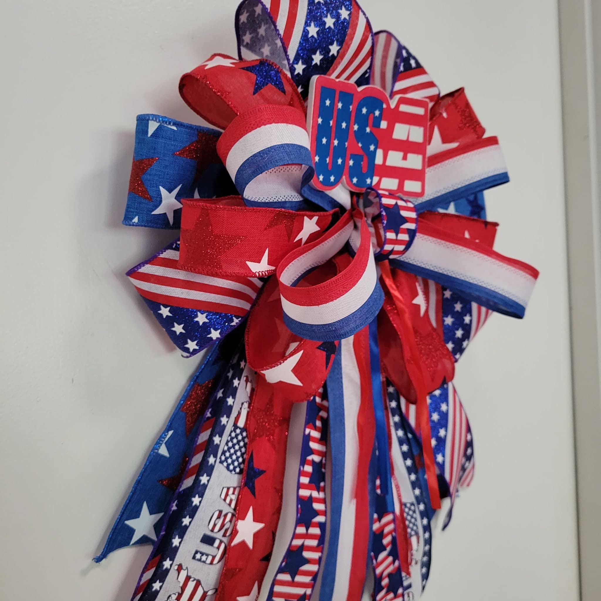 Red Bow for Mailbox - Patriotic Decorations for First Responders & USA-Themed Mailbox Bows | Perfect for Holidays, Parades & Front Yard Decor