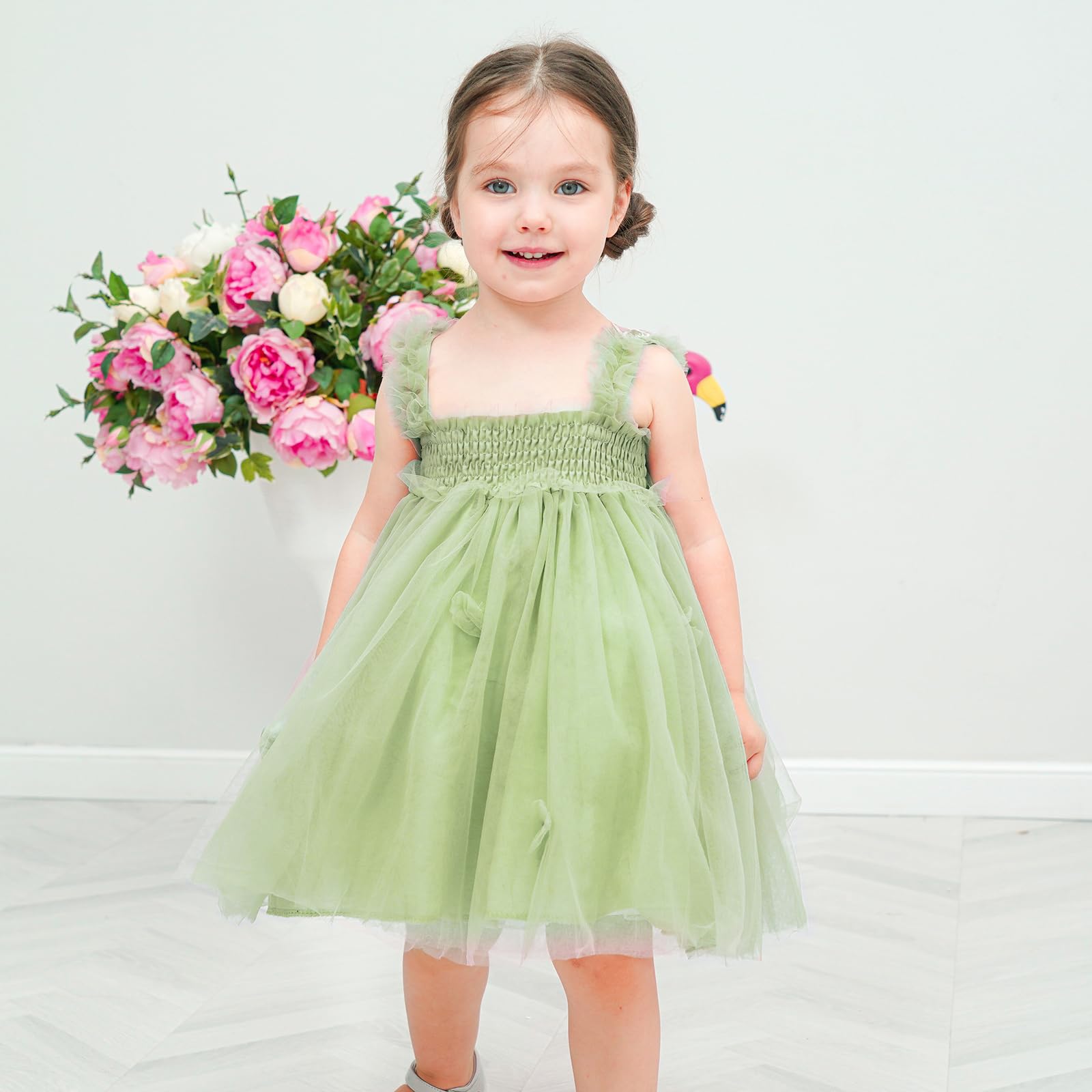 Miipat Baby Girls Tulle Dress - Sleeveless Floral Butterfly Tutu Dress for Toddlers | Birthday Party Princess Dresses | Perfect for Birthday Parties, Photo Shoots & Special Occasions