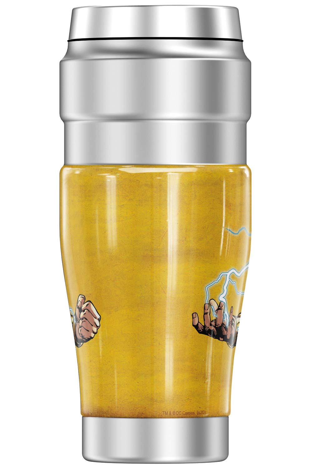 Shazam Character Stainless Steel Travel Tumbler - 16oz Vacuum Insulated Double Wall Thermos Mug - Perfect for Coffee, Tea & Cold Drinks On The Go, Office, Gym & Outdoor Adventures