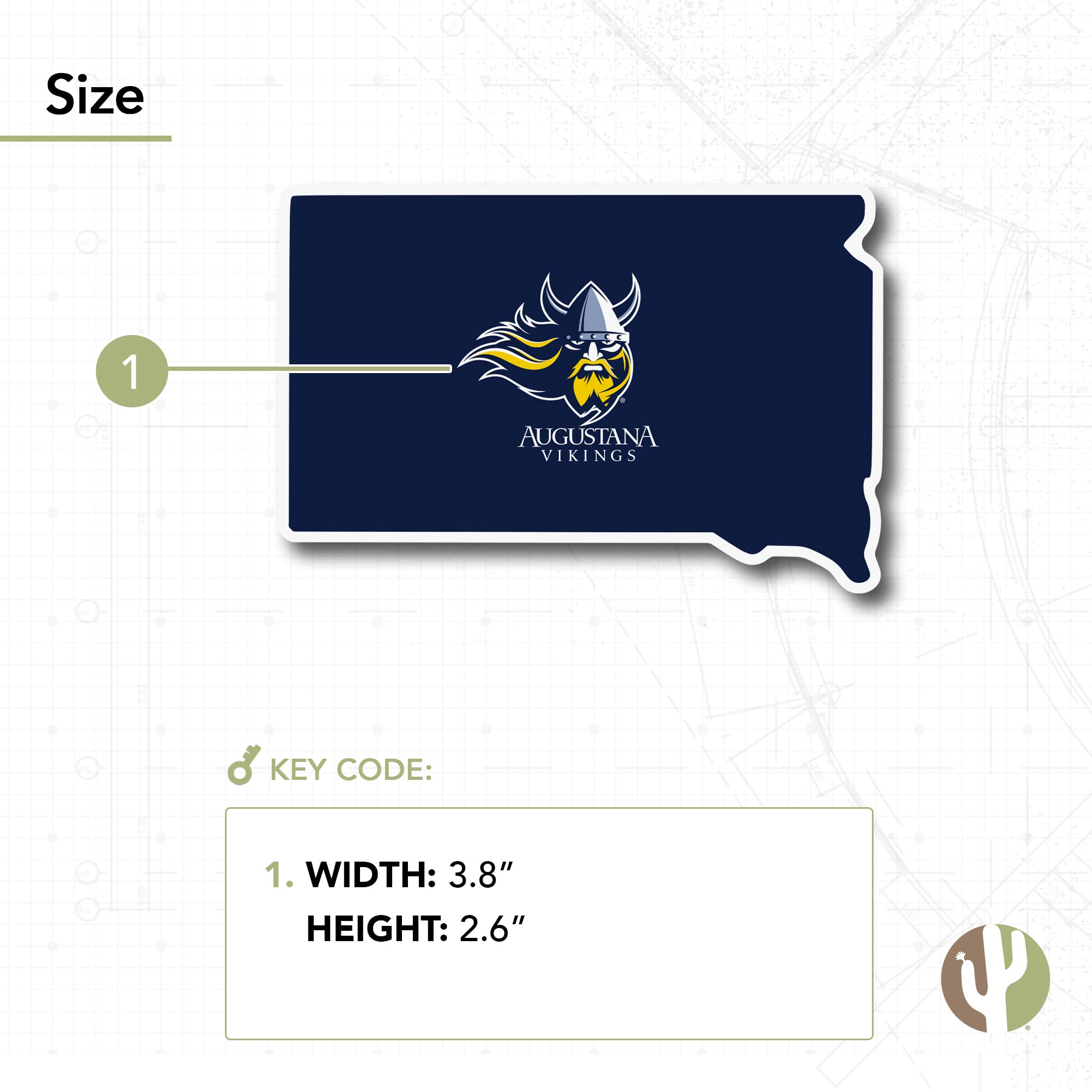 Desert Cactus Augustana University Vikings Vinyl Decal Sticker - Waterproof Laptop, Water Bottle, Car, Scrapbook Decor - Perfect for College Dorm, School Spirit & State Pride