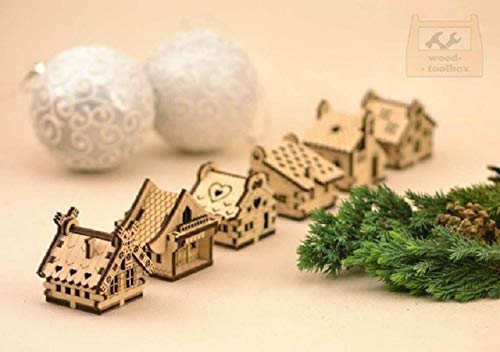 3D Wooden Christmas Village Puzzle - DIY Gingerbread House Building Kit for Kids & Adults, Holiday Tree Ornaments & Home Decor, Perfect for Family Crafting & Seasonal Displays