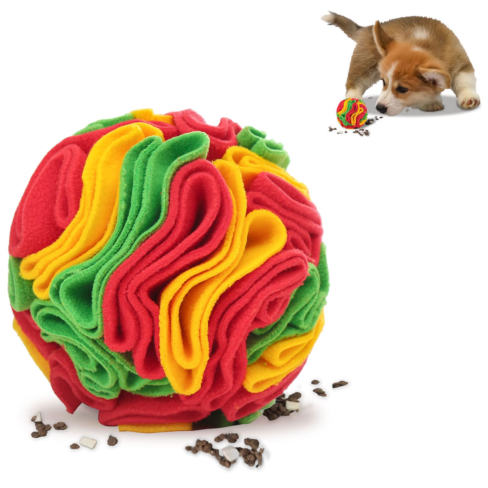 Interactive Snuffle Ball Dog Treat Dispenser - Puzzle Toy for Small & Medium Dogs | Slow Feeder & Anxiety Relief | Perfect for Mealtime Enrichment & Mental Stimulation