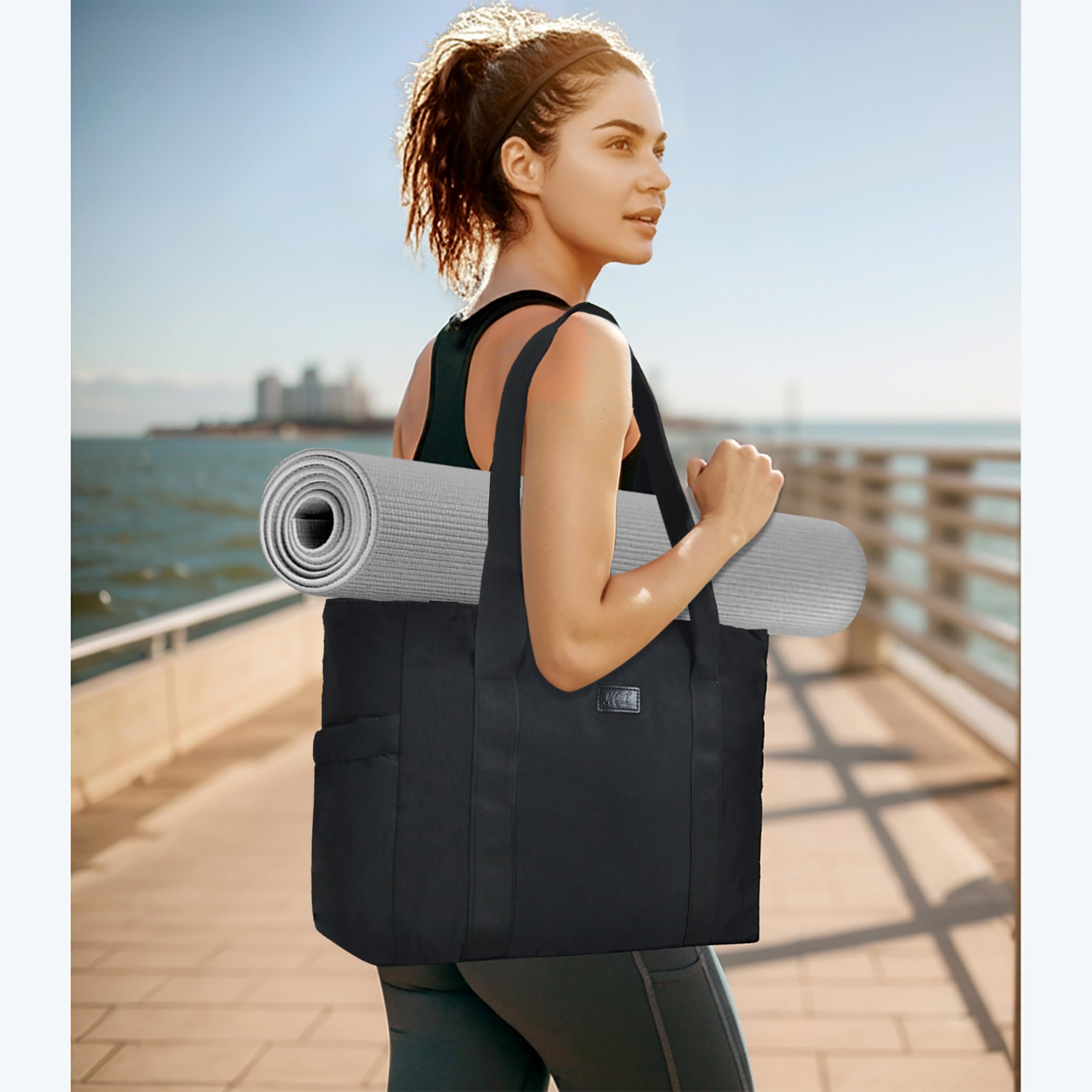 Premium Yoga Tote Bag for Women - Gym, Work & Travel Laptop Shoulder Bag - Nurse Tote with Computer Compartment - Perfect for Fitness, Office & Daily Commute