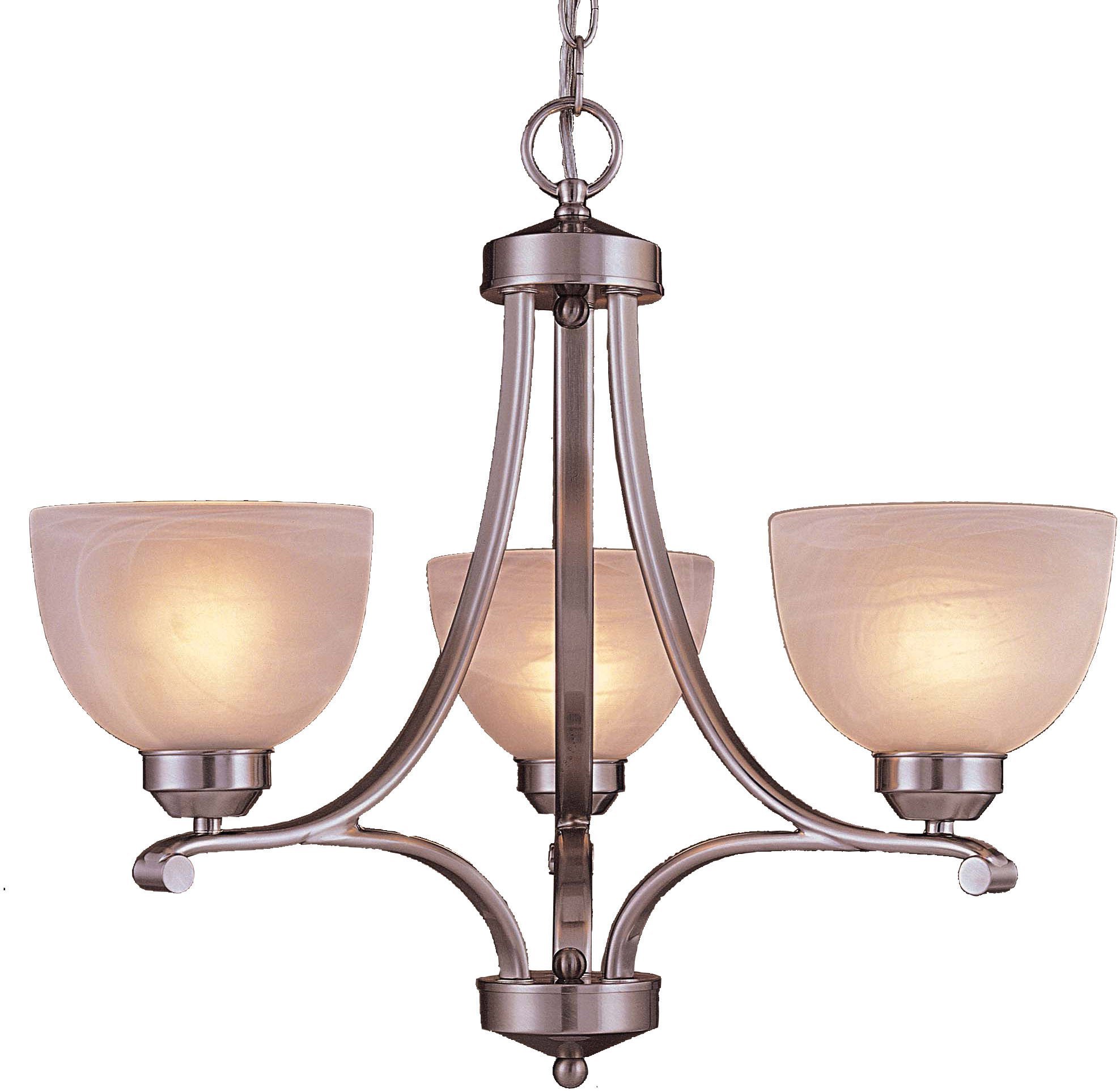 Minka Lavery 3-Light Chandelier Pendant Lighting Fixture - 1423-84 Paradox Glass 1-Tier Dining Room Ceiling Light, 300W, Nickel Finish - Perfect for Dining Rooms, Kitchens, and Entryways