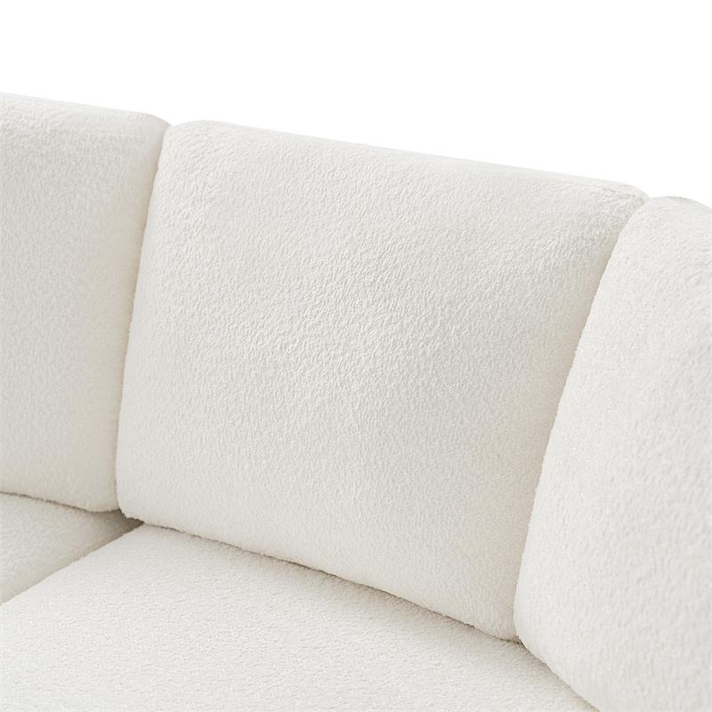 Aeris Modern Curved Sectional Sofa Set - L-Shaped Couch with Ottoman for Living Room, Lounge & Entertainment Spaces | Contemporary Fabric Upholstery, Comfortable Seating for Family & Guests