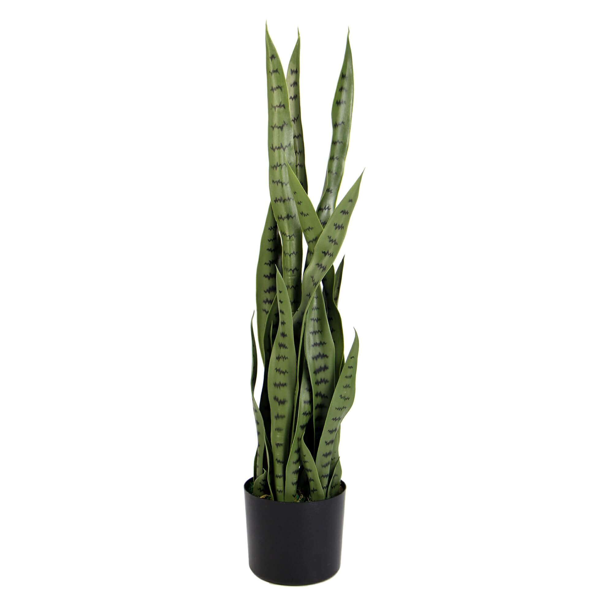 UV Resistant Artificial Snake Plant Sansevieria - 33 Inch Tall Lifelike Fake Plant for Home, Office, and Indoor Decor