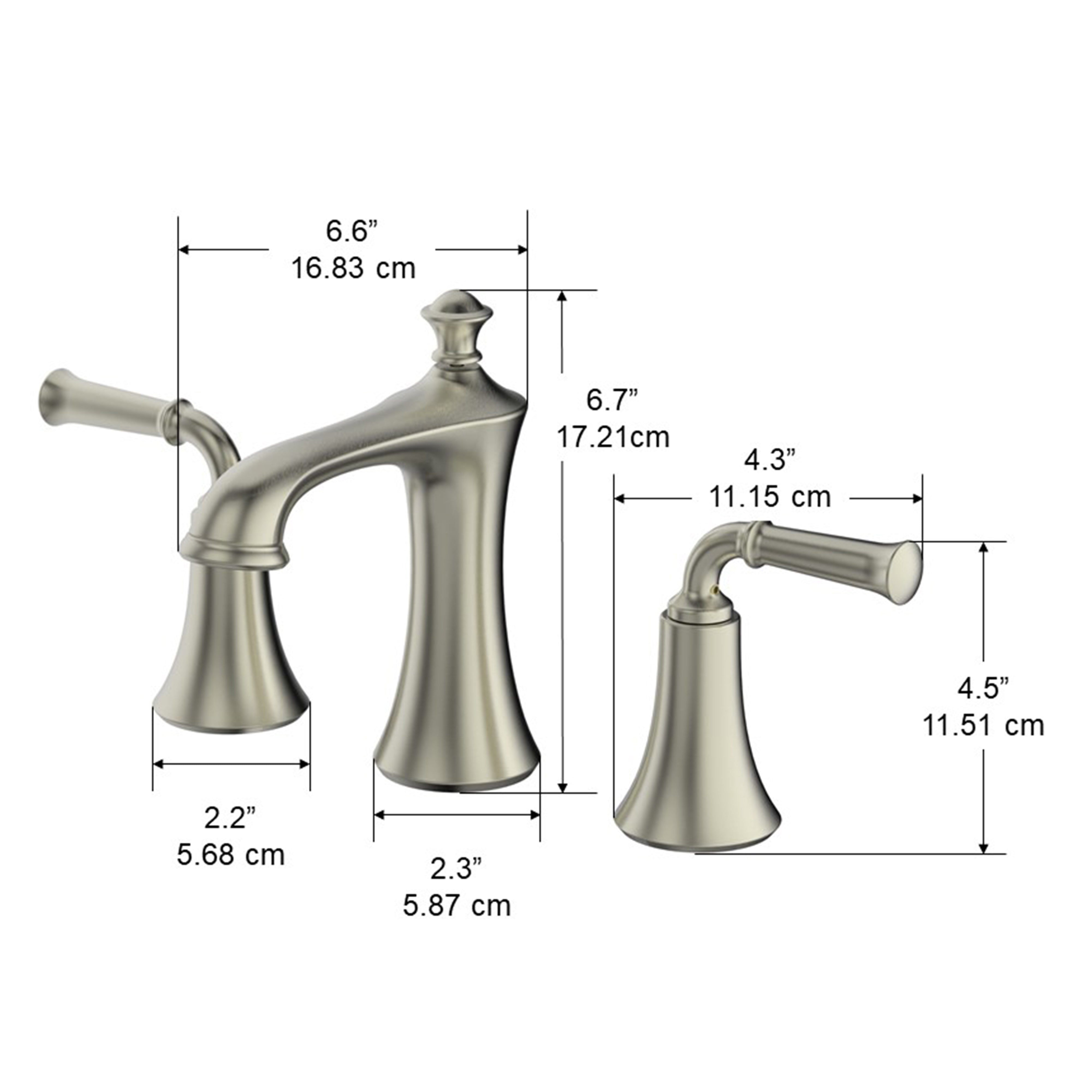 Peonia Brushed Nickel Widespread Bathroom Faucet - Modern 8-inch Centerset Bath Sink Faucet with High Arc Spout for Vanity, Powder Room & Guest Bath Installation