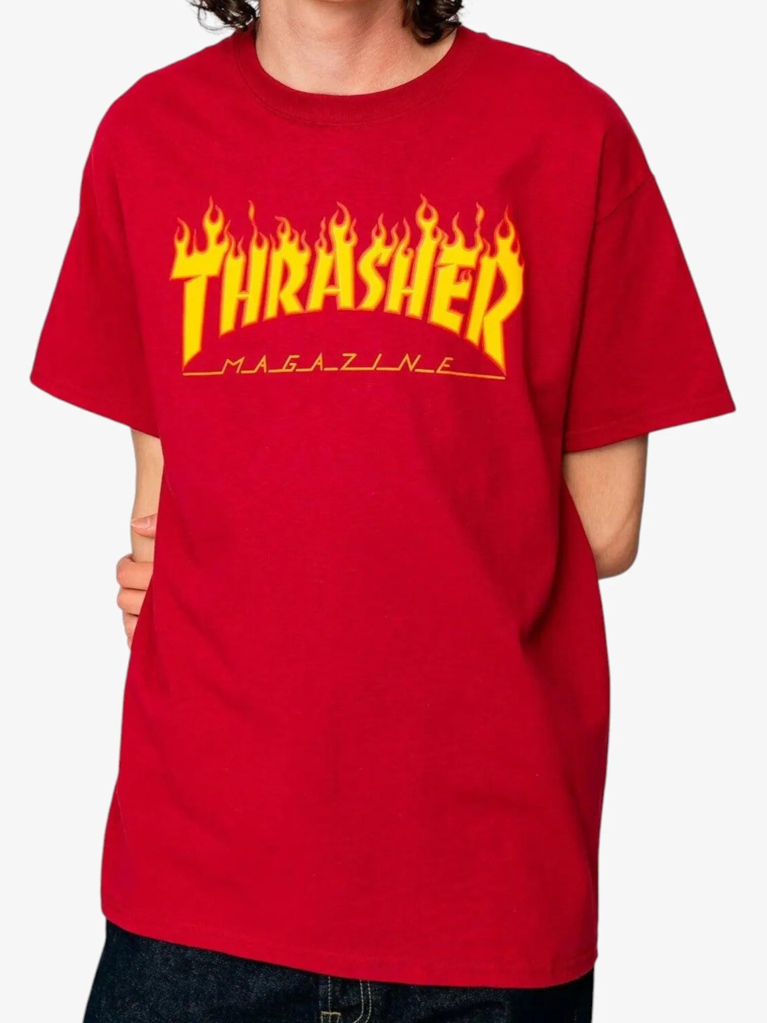 Thrasher Flame Red T-Shirt for Men & Women - Streetwear Graphic Tee | Skateboarding, Casual Wear, Urban Fashion