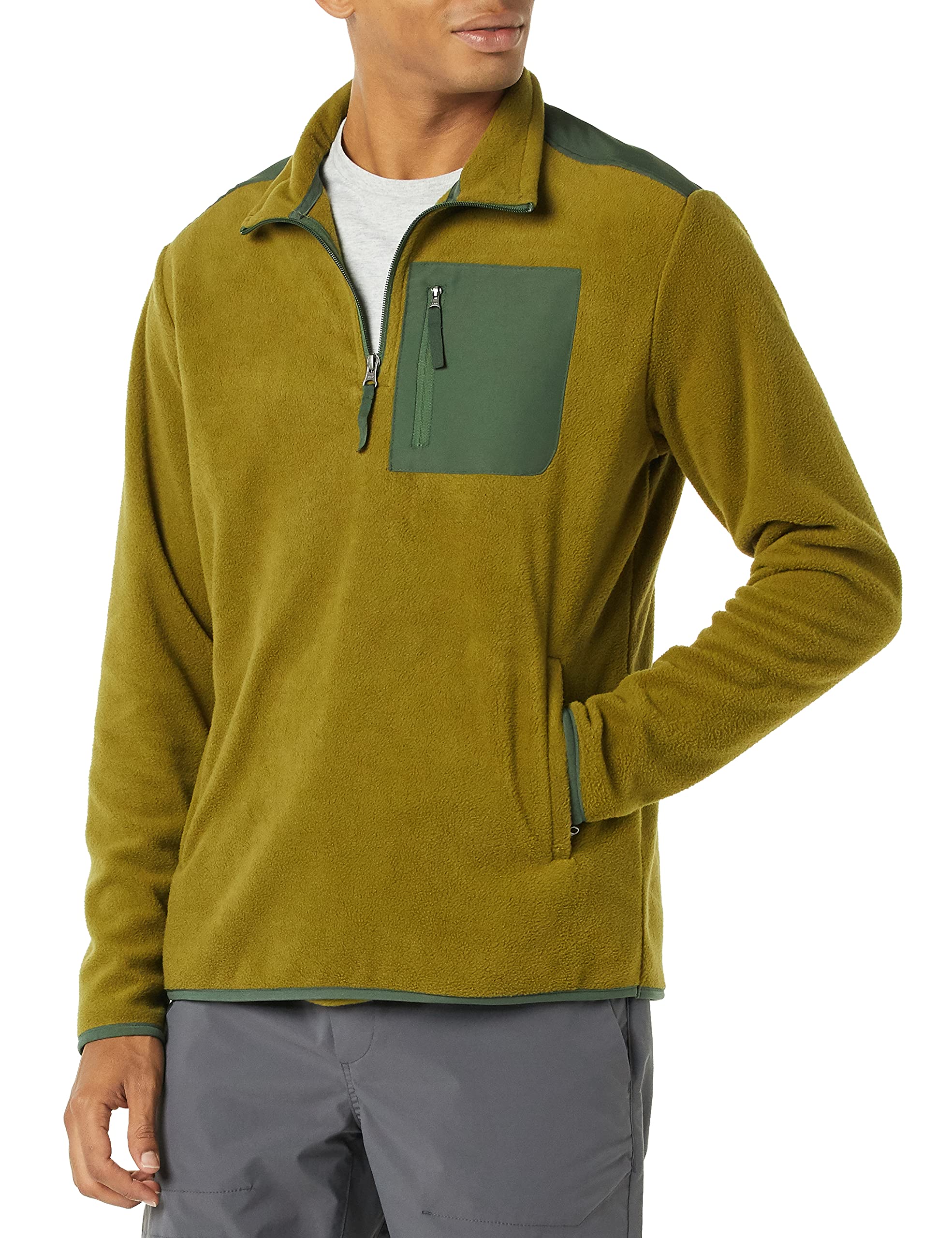 Amazon Essentials Men's Quarter-Zip Polar Fleece Jacket - Warm Winter Pullover for Outdoor Activities, Hiking & Casual Wear