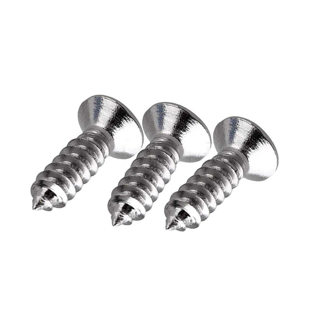 50-Pack Chrome Electric Guitar Pickguard & Backplate Mounting Screws - Replacement Screws for ST, TL, LP, SG Guitar Bass Cover Plates - Perfect for Guitar Repair & Maintenance