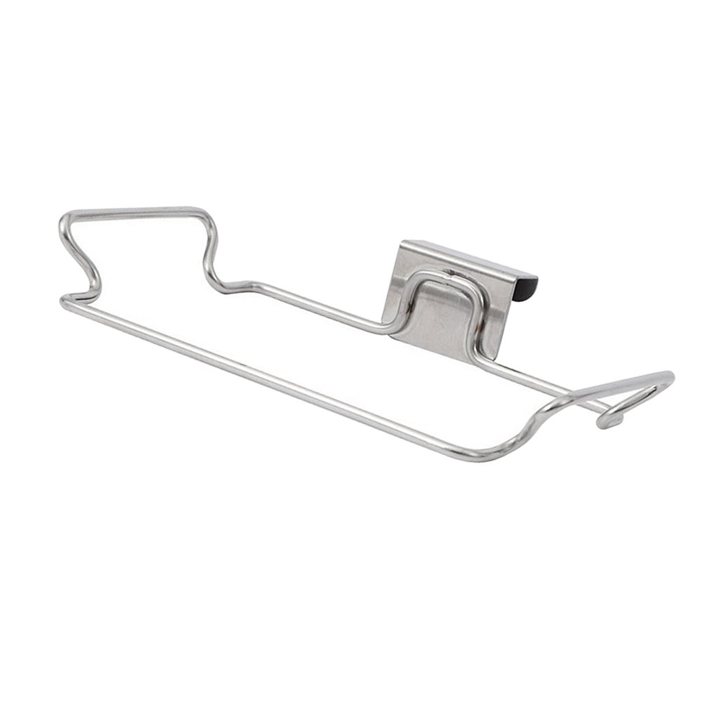 Over Cabinet Door Hanger - Heavy Duty Towel & Garbage Bag Holder Hook Rack for Kitchen, Bathroom Storage - Perfect for Organizing Sponges, Gloves & Cleaning Supplies
