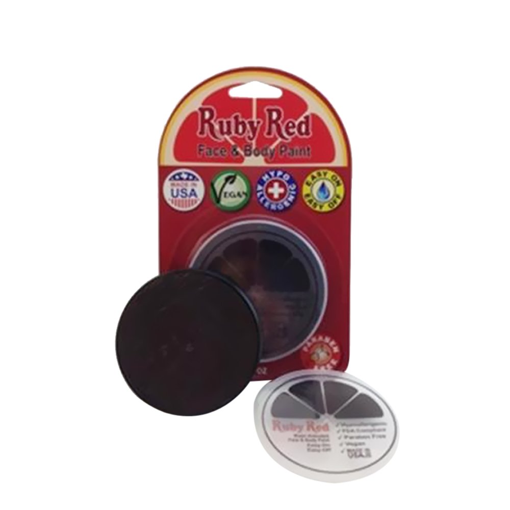 Ruby Red Professional Face Paint - 18ml Dark Brown for Halloween, Cosplay & Theater Makeup | Long-Lasting & Vibrant Color