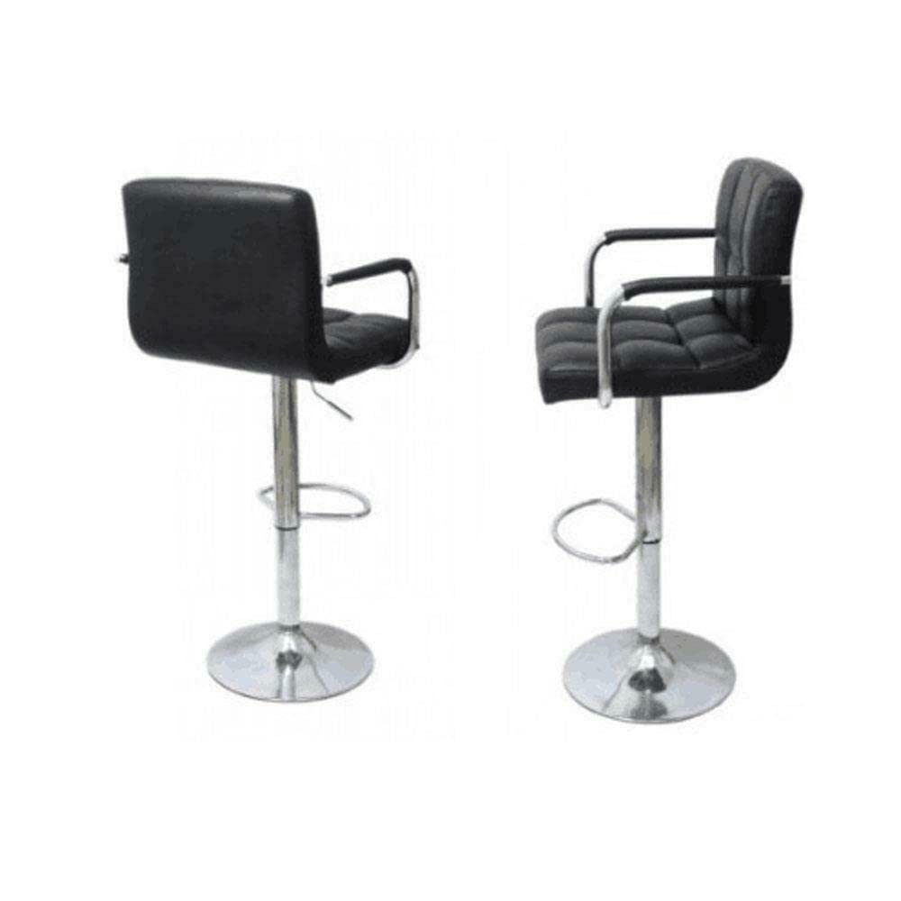 Modern Black PU Leather Swivel Bar Stools Set of 2 - Adjustable Height Counter Stools for Kitchen Island, Home Office, Dining Room & Bar Counter - Comfortable Seating for Breakfast Nook, Game Room & Small Spaces