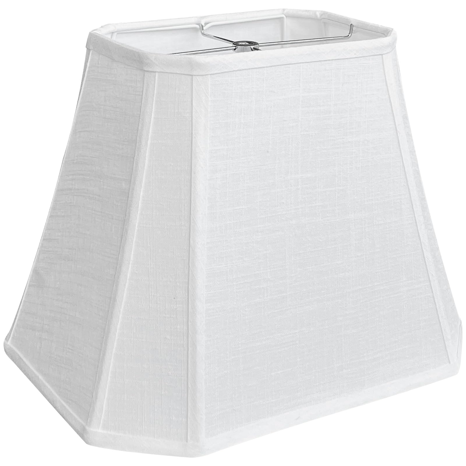 TOOTOO STAR White Linen Lamp Shade 6x9x10.5 Inches Rectangle Table & Floor Lamp Shade with Bell Cut Corners - Perfect for Living Room, Bedroom, and Office Lighting Decor
