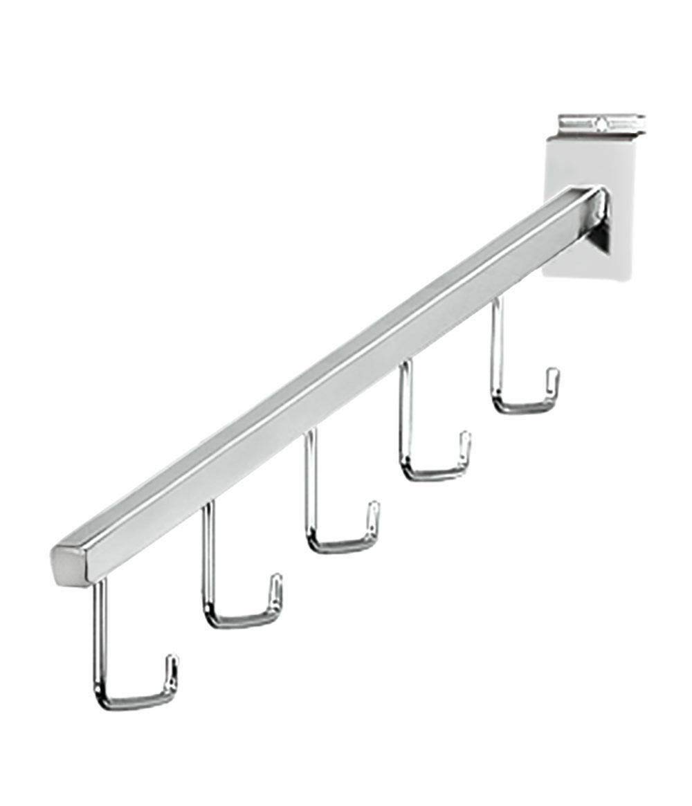 10 Pack Chrome Slatwall J Hooks - Heavy Duty Retail Display Peg Hooks for Store Fixtures & Waterfall Merchandising | Perfect for Clothing, Accessories & Home Organization
