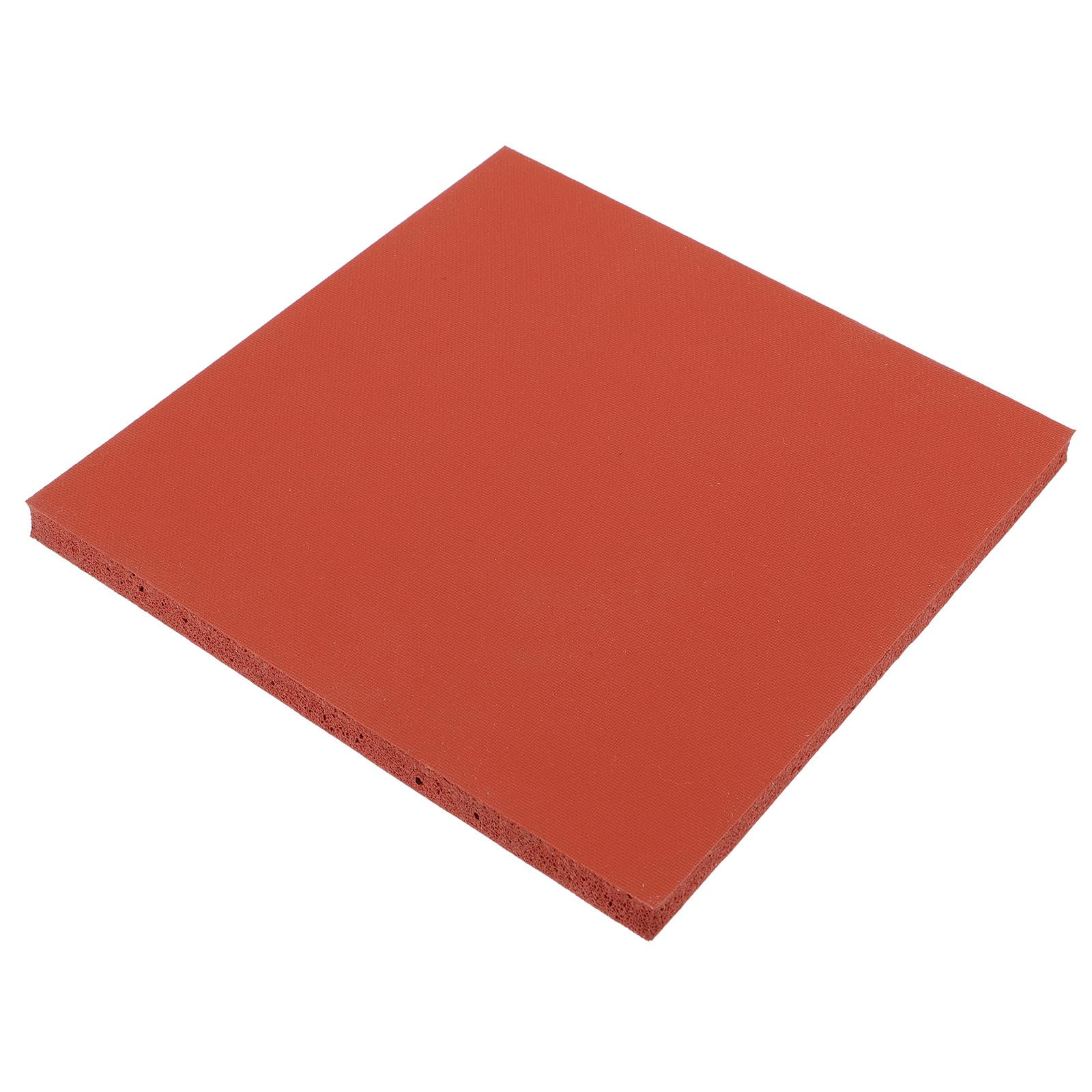 TEHAUX 15x15cm Silicone Heat Resistant Mat - Replacement Pad for 3D Printer, Soldering Iron & Crafting - Non-Slip, Durable Machine Protection (Red)