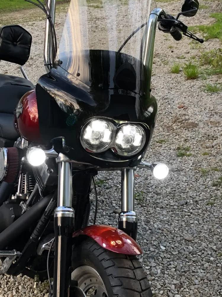 Eagle Lights 8900B-2SB Dual LED Headlight Kit for 2008-2017 Harley Davidson Fat Bob Motorcycles - Black | High Brightness & Easy Installation | Perfect for Night Riding & Enhanced Visibility