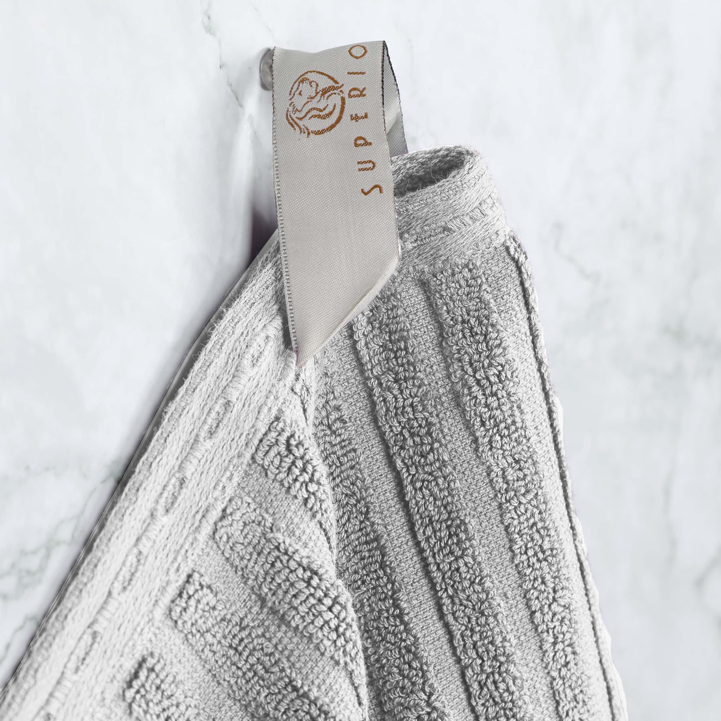 Premium Cotton Ribbed Textured Bath Towel Set - Ultra Absorbent 2-Piece Towel Collection for Spa, Bath & Luxury Home Use