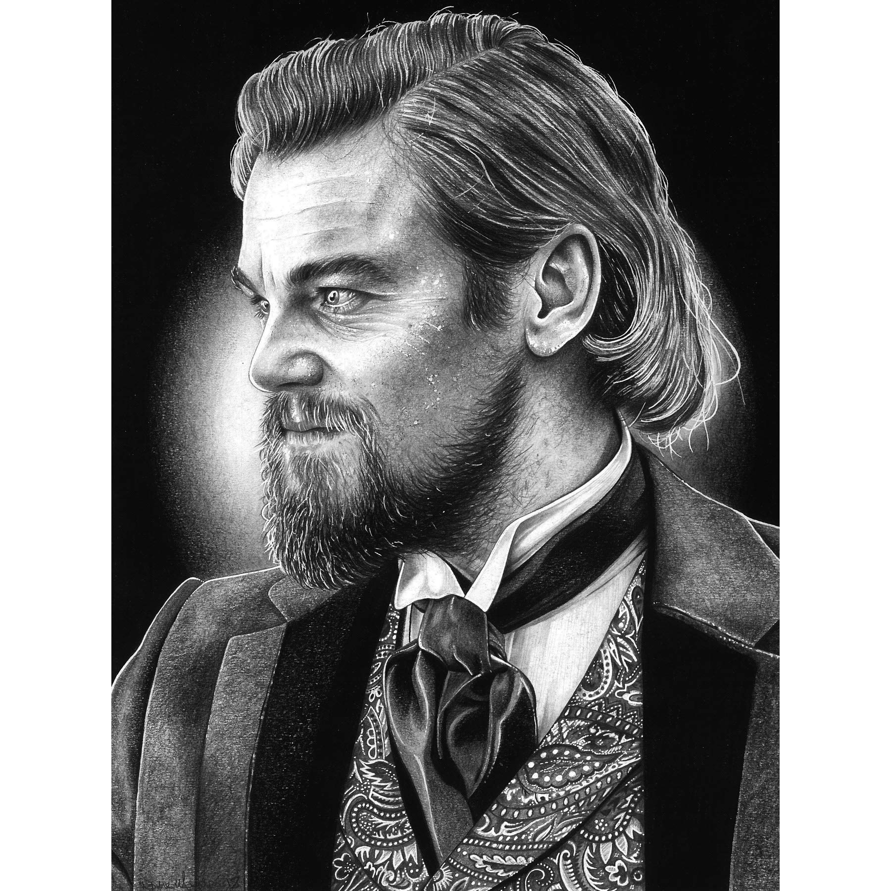 Calvin Candie Django Unchained Movie Poster - Leo DiCaprio & Wayne Maguire Wall Art Print - 18x24 Inch Thick Paper - Perfect for Home Theater, Man Cave & Movie Room Decor