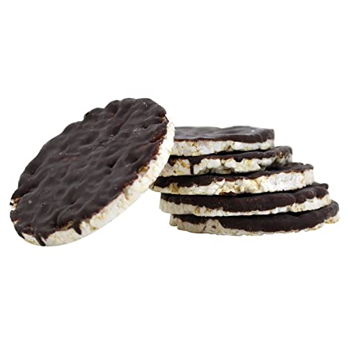 Dark Chocolate Covered Rice Cakes - Dairy Free, Gluten Free, Kosher Certified, Low Calorie Healthy Snacks (3.1oz, Pack of 16) - Perfect for Vegan Diet, Weight Loss & On-the-Go Energy Boost