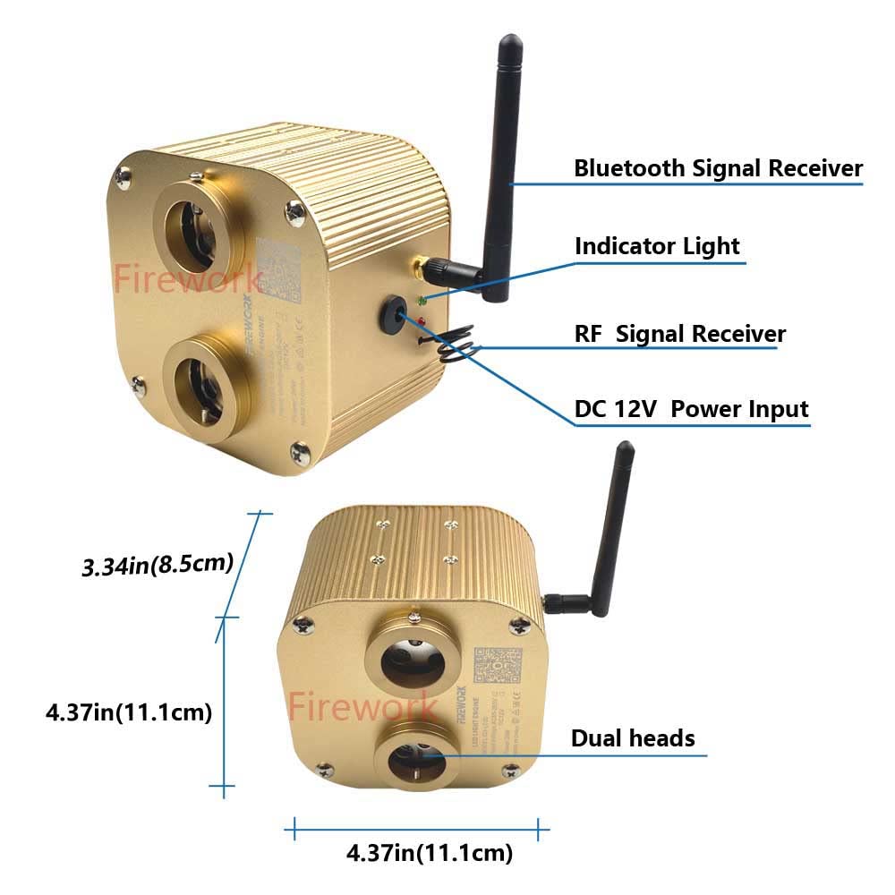 20W Twinkle Dual Port Fiber Optic Light Engine with Bluetooth APP & Remote Control - Perfect for Car Starlight Headliner & Home Decoration (Fiber Optic Cable Not Included)