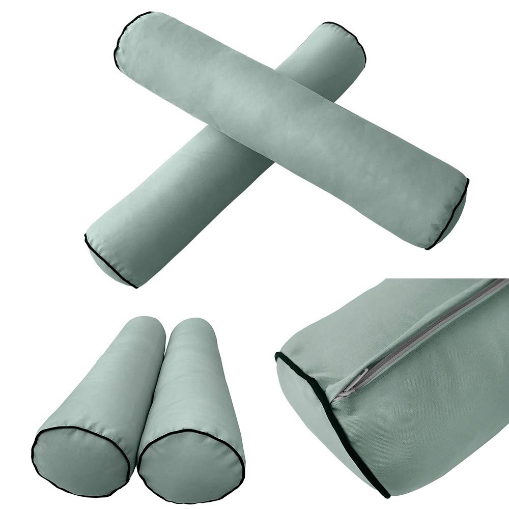 Prolinemax Outdoor Style 1 Twin-XL Daybed Mattress Cover with Contrast Trim - Fitted Bolster Pillow Case Sheet AD002 | Perfect for Patio Furniture, Sunroom Decor & Guest Bedding