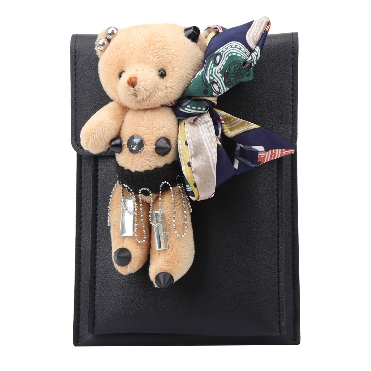 Fawziya Bear Phone Purse Wallet for Women - Stylish Crossbody Bag with Scarf - Perfect for Travel, Shopping, and Everyday Use