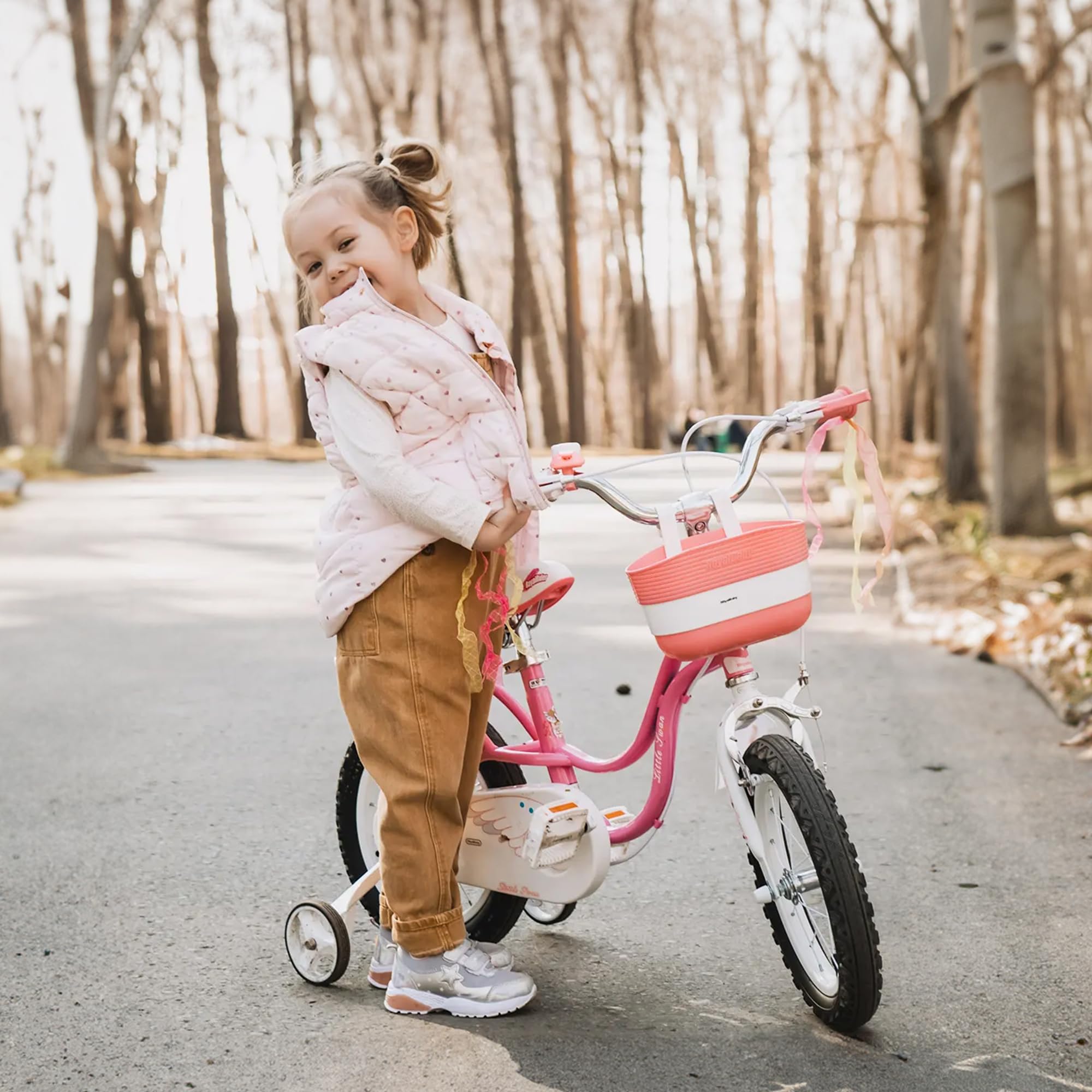 Royalbaby Princess Girls Bike 12-20 Inch Kids Bicycle with Basket for Ages 3-12 | Perfect for Outdoor Play, Park Rides & Neighborhood Adventures