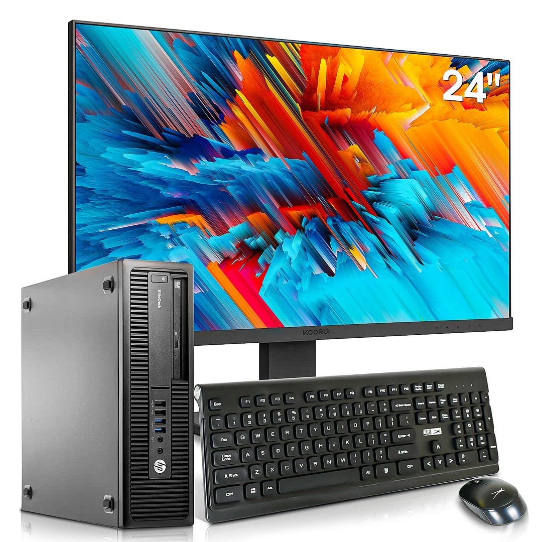 HP EliteDesk 800 G1 SFF Business Desktop Computer - Intel Core i5-4570 3.3GHz Quad-Core, 32GB DDR3 RAM, 1TB SSD, Windows 10 Pro (Renewed) with 24