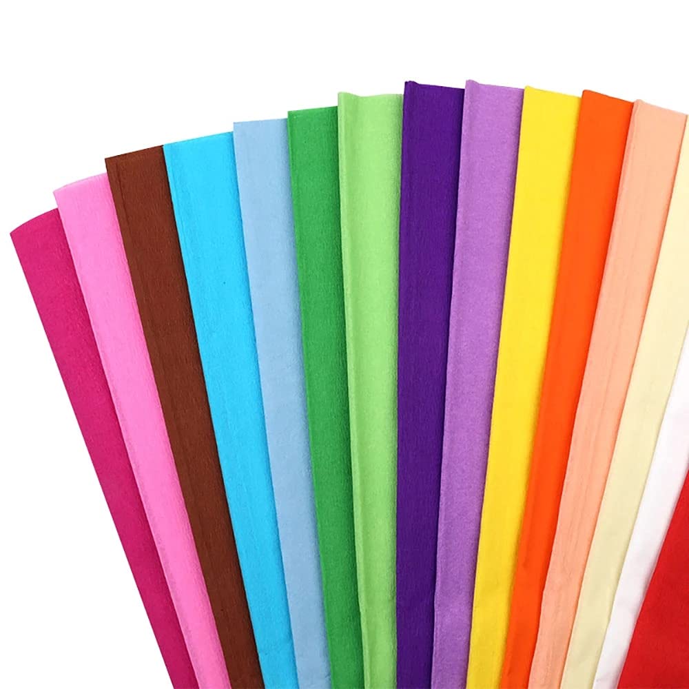 10Pcs 50x100cm Crepe Paper Rolls for DIY Crafts, Flower Making, Scrapbooking & Party Decorations - Crinkled Wrapping Paper for Gift Bags, Table Centerpieces & Home Decoration