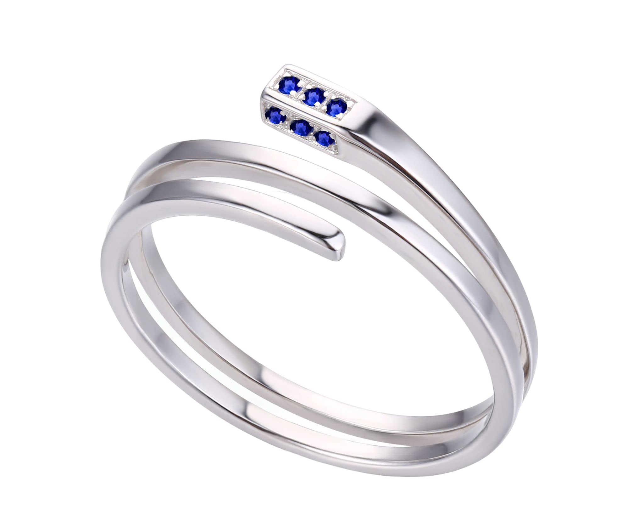 14K White Gold Rectangle Sapphire Engagement Ring - Minimalist Wedding Band, Handmade September Birthstone Promise Ring for Women | Perfect for Proposals, Anniversaries & Everyday Elegance