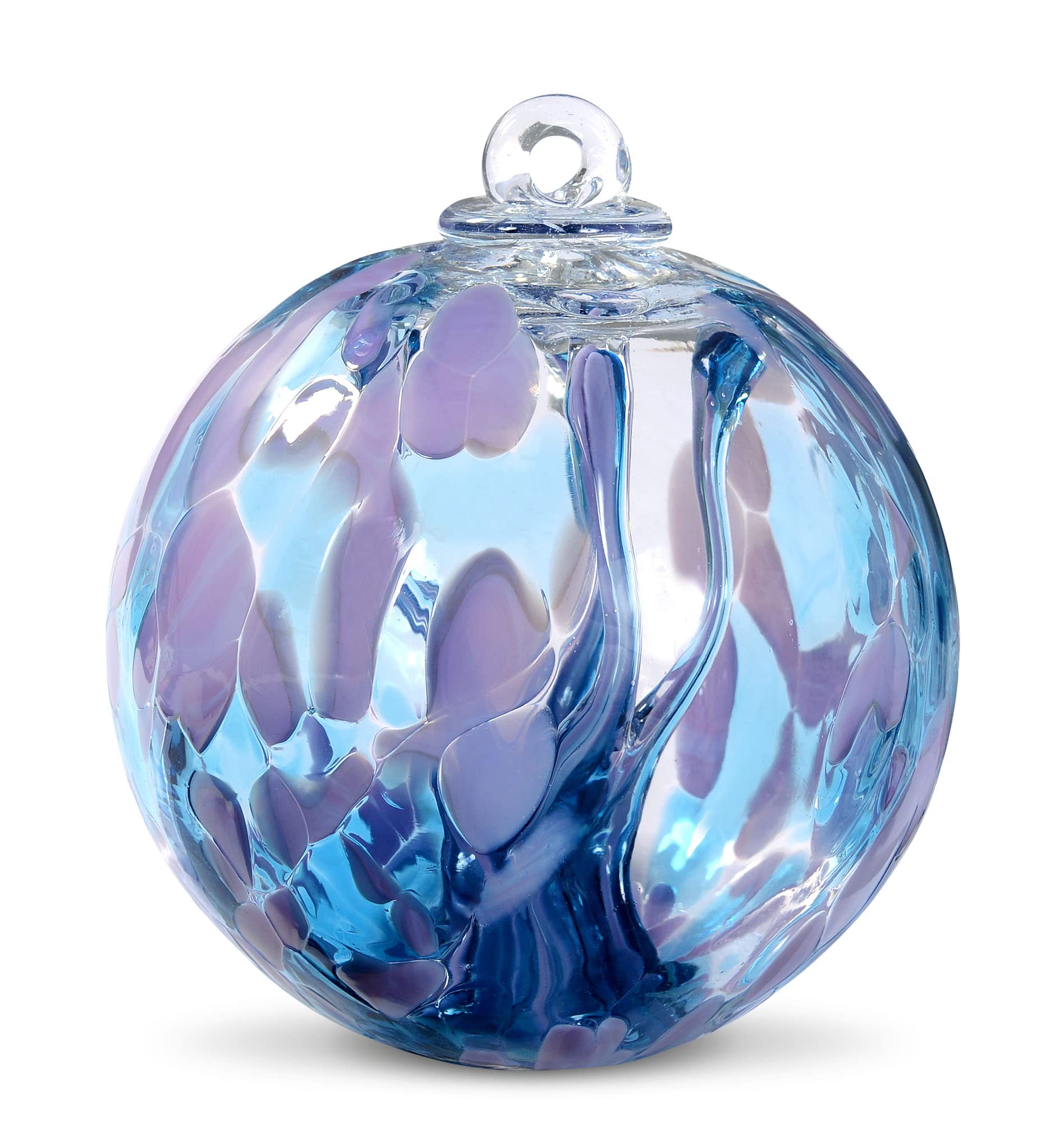 Iron Art Glass Designs Witch Ball Aqua Lavender - Handmade Glass Decorative Orb for Home Decor, Garden, and Window Display - Perfect for Boho, Gothic & Witchy Aesthetic Spaces