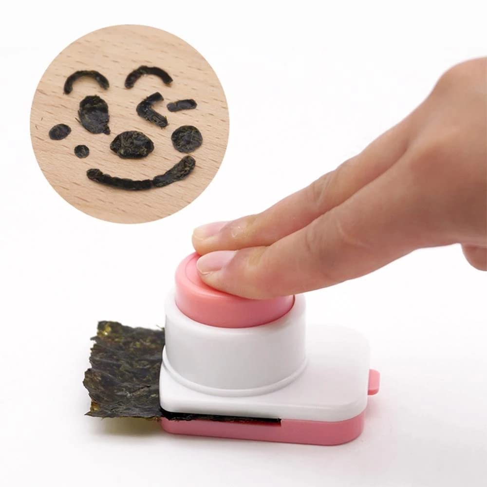 DIY Cartoon Rice Ball Molds - Smiling Face Sushi Maker & Seaweed Cutter Kit for Bento Box Decoration | Perfect for Kids Lunch, Party Snacks & Japanese Food Preparation