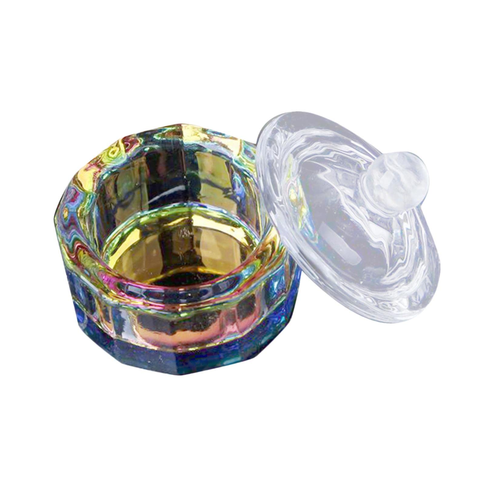 LOSA 12-Sided Dappen Dish Glass Bowl with Lid for Nail Art - Perfect for Acrylic, Gel, and Dip Powder Nail Designs