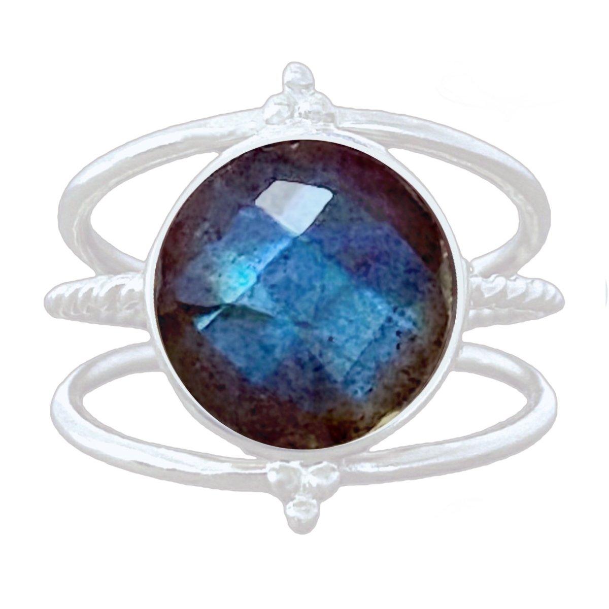 Laihas Free Spirit Labradorite Ring for Women - Genuine Labradorite Stone Adjustable Boho Ring - Perfect for Yoga, Meditation & Spiritual Healing