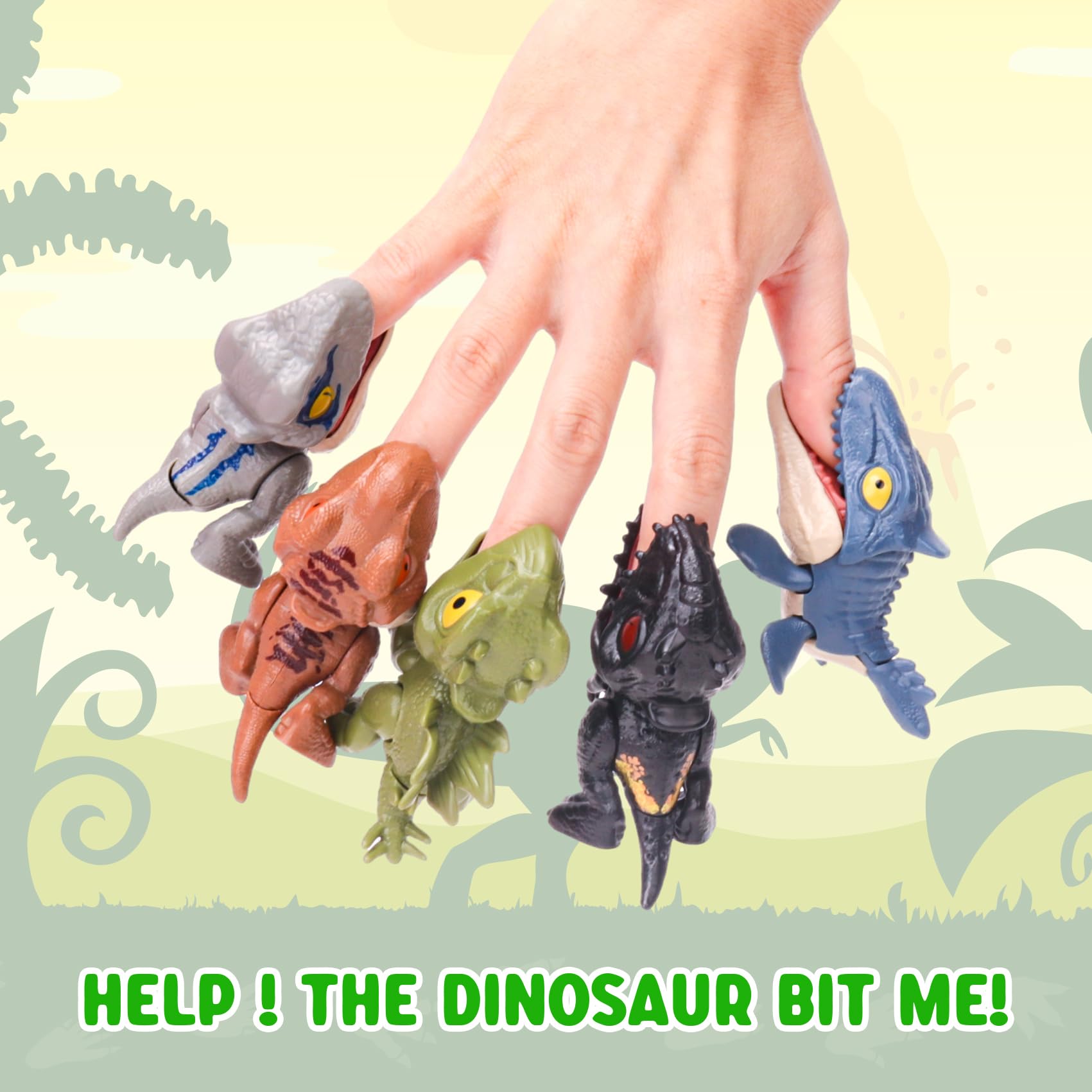 6 Pack Dinosaur Action Figures with Movable Jaws - Snap Squad Dino Toys for Kids Ages 3+ - Realistic Dinosaur Figures for Pretend Play, Learning & Collecting - Perfect Gift for Halloween, Easter, Christmas, Birthday & Thanksgiving