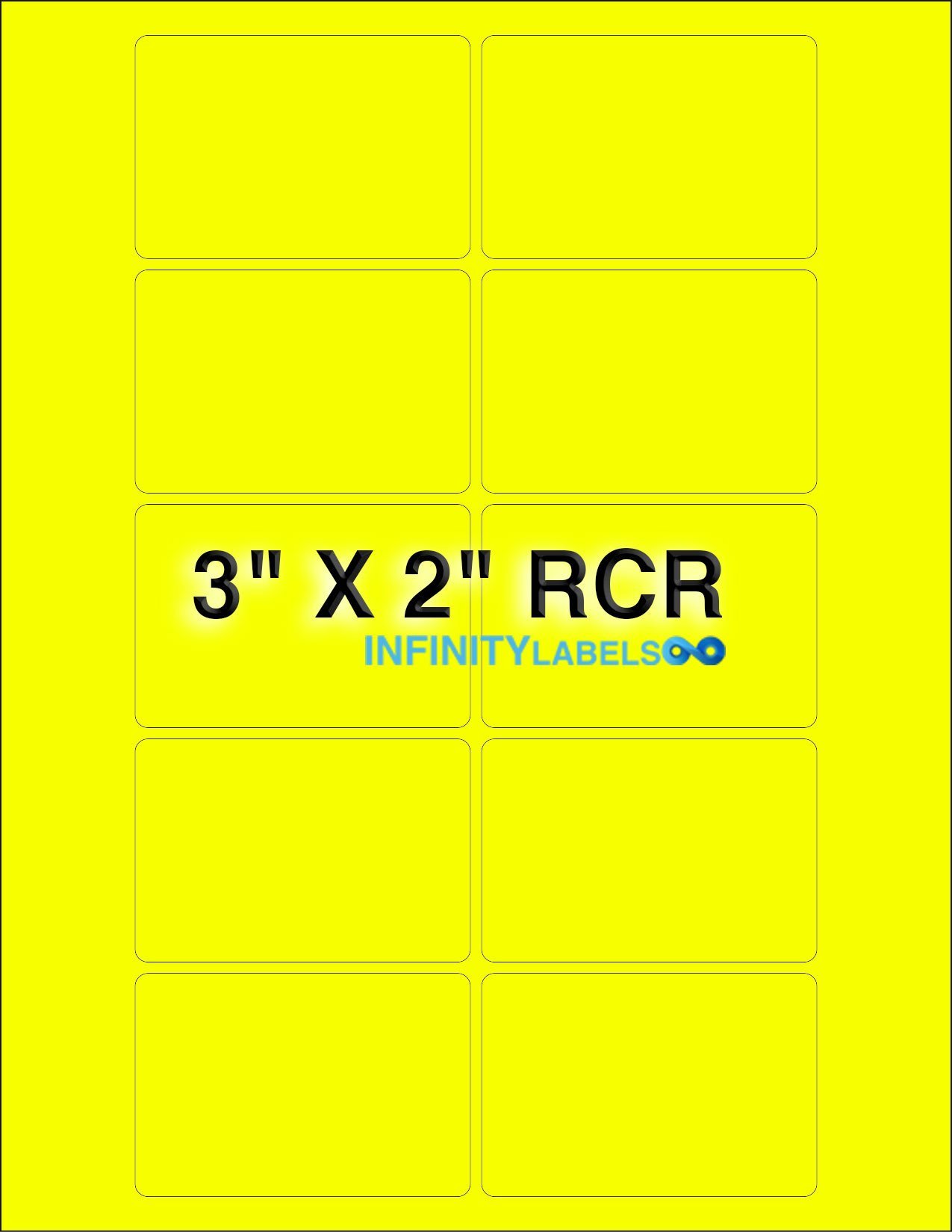 100 Fluorescent Yellow Laser Label Sheets - 2in. x 3in. (10 Labels per Sheet) - Perfect for Office Organization, Shipping Labels & Product Packaging