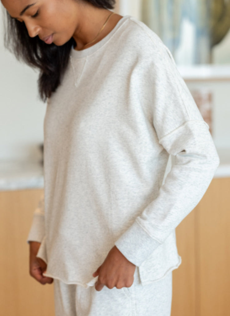 Frenchie Sweatshirt & Pant Set - Cozy Ash Heather Loungewear for Women | Perfect for Casual Wear, Home Relaxing & Coffee Dates
