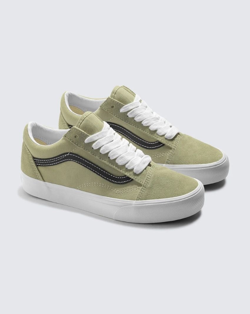 Vans Men's Old Skool Elm Green Sneakers - Classic Skate Shoes for Casual Wear, Street Style & Everyday Comfort