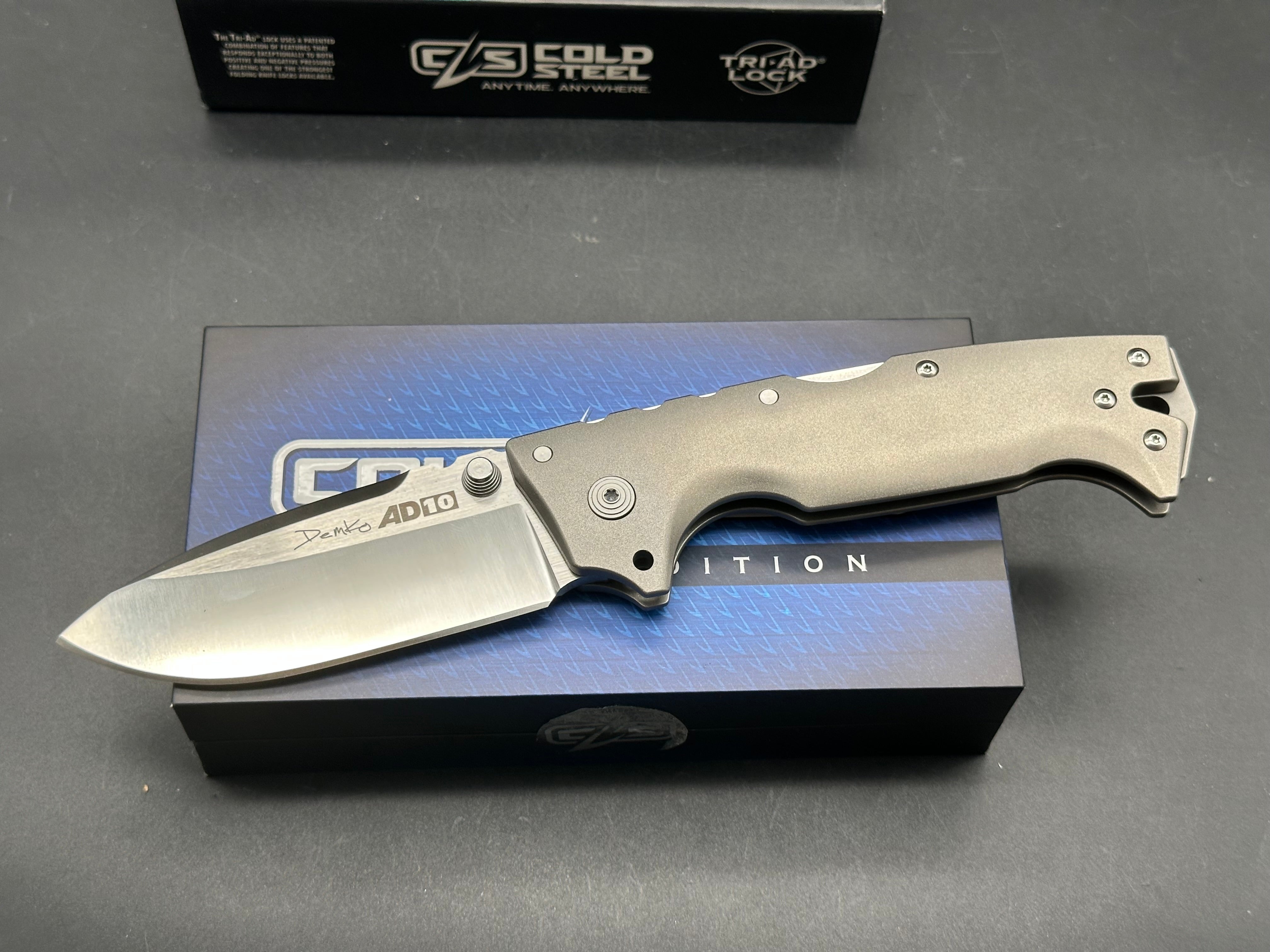 Cold Steel AD-10 Demko Titanium Limited Edition Folding Knife - Premium EDC, Outdoor Survival & Tactical Use