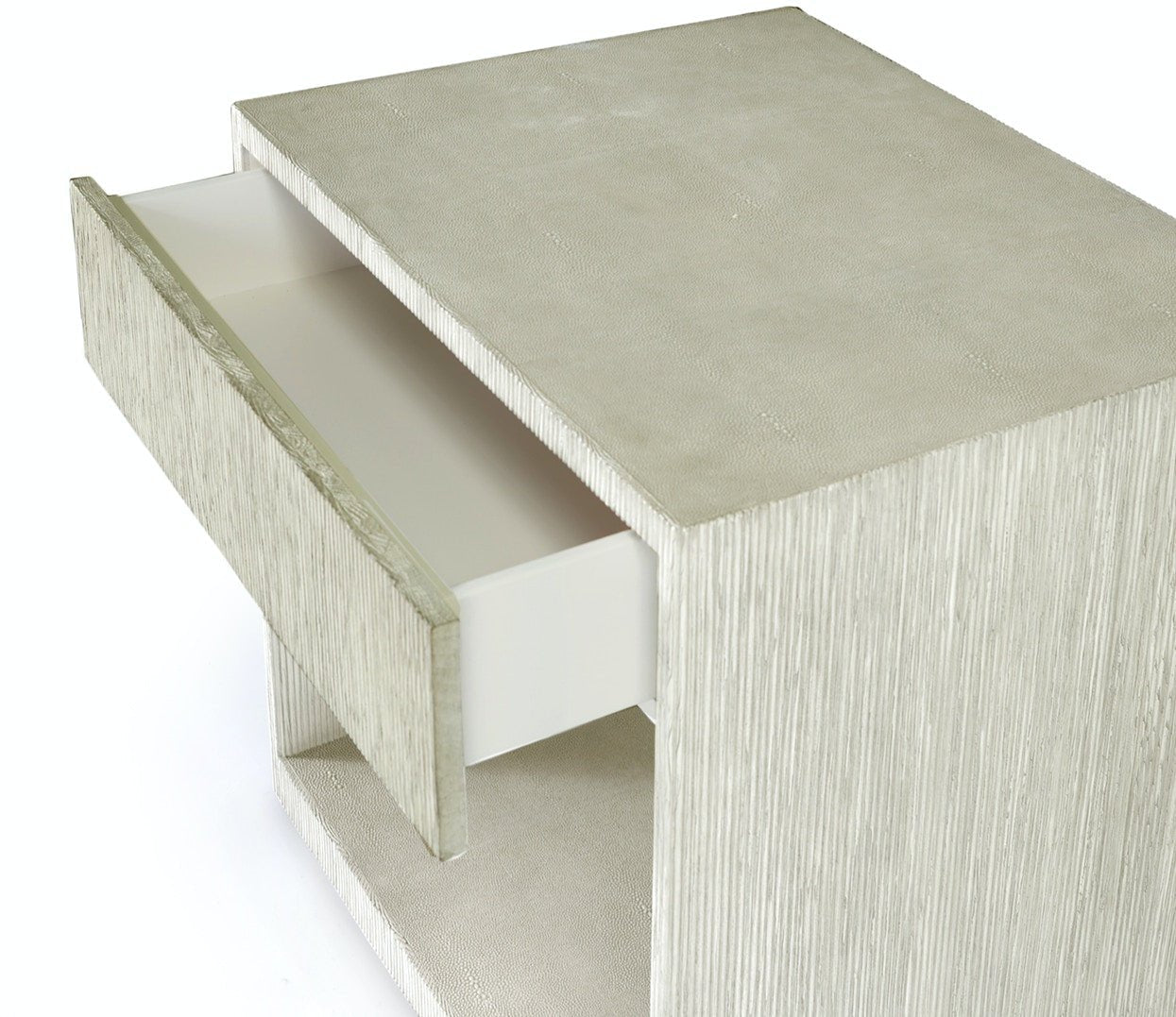 Shoreline Whitewash Nightstand - Modern Bedside Table with Drawer for Bedroom, Living Room & Guest Room - Perfect for Small Spaces & Home Decor