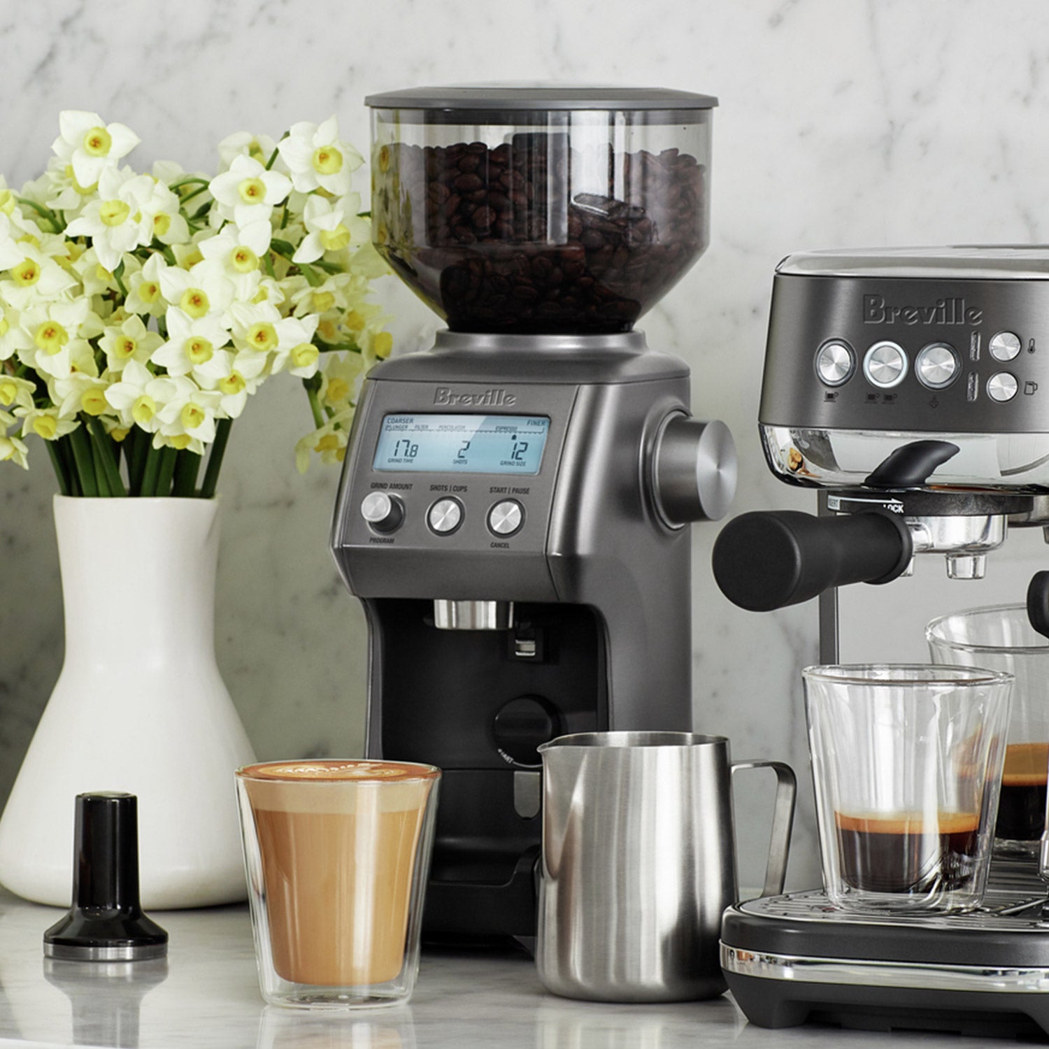 Breville Smart Grinder Pro Conical Burr Coffee Grinder - Black Stainless Steel, Precise Grind Settings for Espresso, Drip & French Press - Perfect for Home Baristas & Coffee Enthusiasts