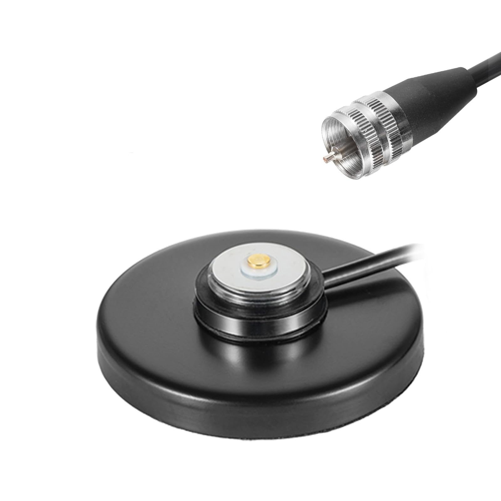 Heavy Duty NMO Magnetic Base Mount with PL-259 Plug Connector - 16.4FT Cable Extension for CB Ham Radio Antenna - Compatible with Car, Truck, Bus, Marine & Base Station UHF/VHF Radios - Secure Installation for Mobile Communication & Emergency Scenarios