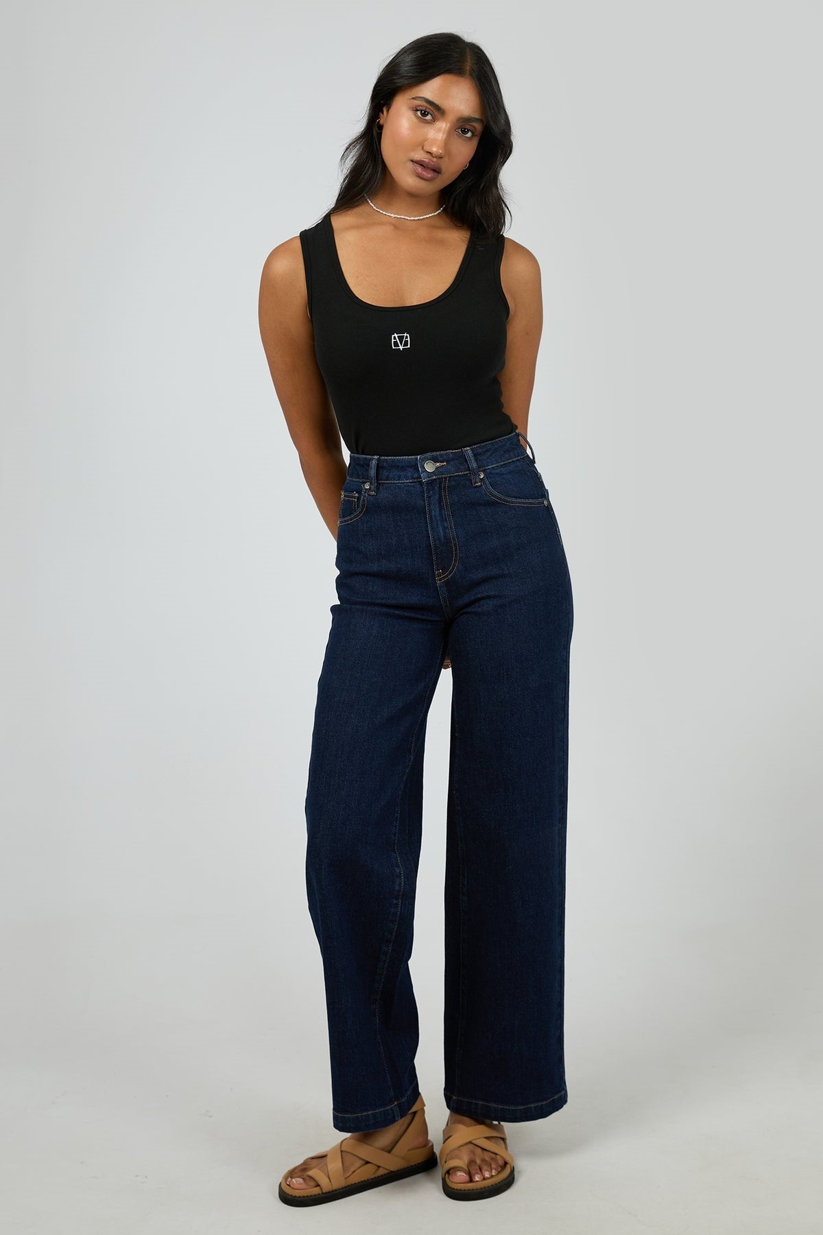 All About Eve Icon Tank Top - Women's Black Stretch Cotton Casual Shirt for Everyday Wear & Layering