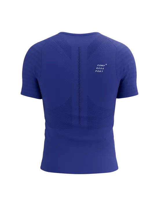 Compressport Men's Racing Short Sleeve T-Shirt - Dazzling Blue | Performance Running Shirt for Marathon & Triathlon Training