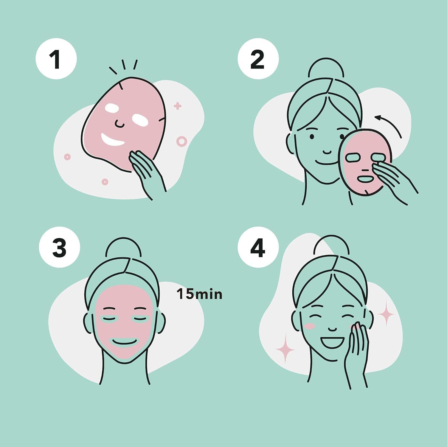 Celavi Essence Facial Face Mask Sheet - Korean Skin Care for Moisturizing & Hydration (12 Pack, Mix - 2 of Each) | Perfect for Daily Skincare Routine & Spa Night