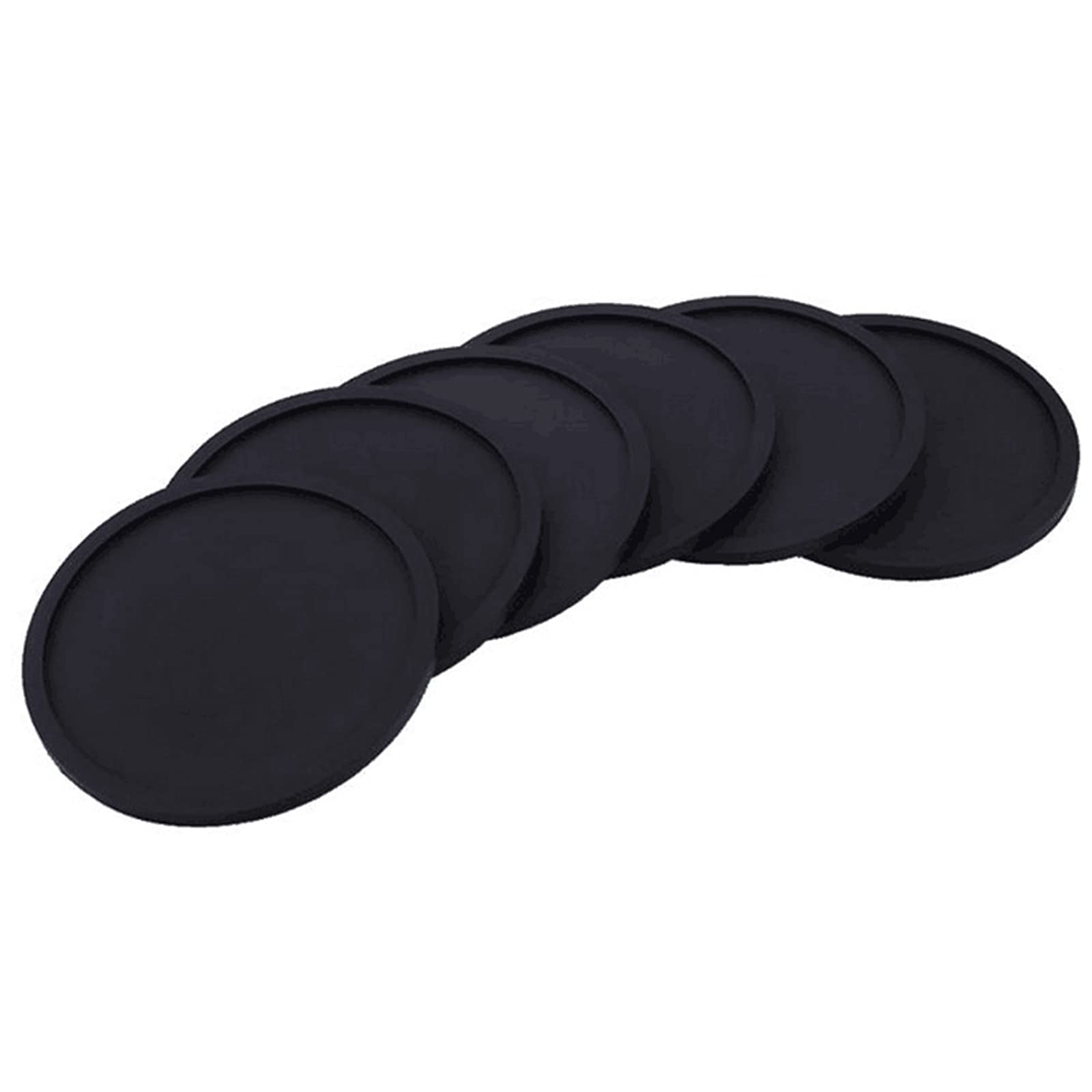 6 Pack Silicone Coasters Set - 4 Inch Non-Slip Heat Resistant Drink Coasters for Hot & Cold Beverages - Perfect for Coffee, Tea, Wine & Beer - Ideal for Home, Office & Restaurant Use