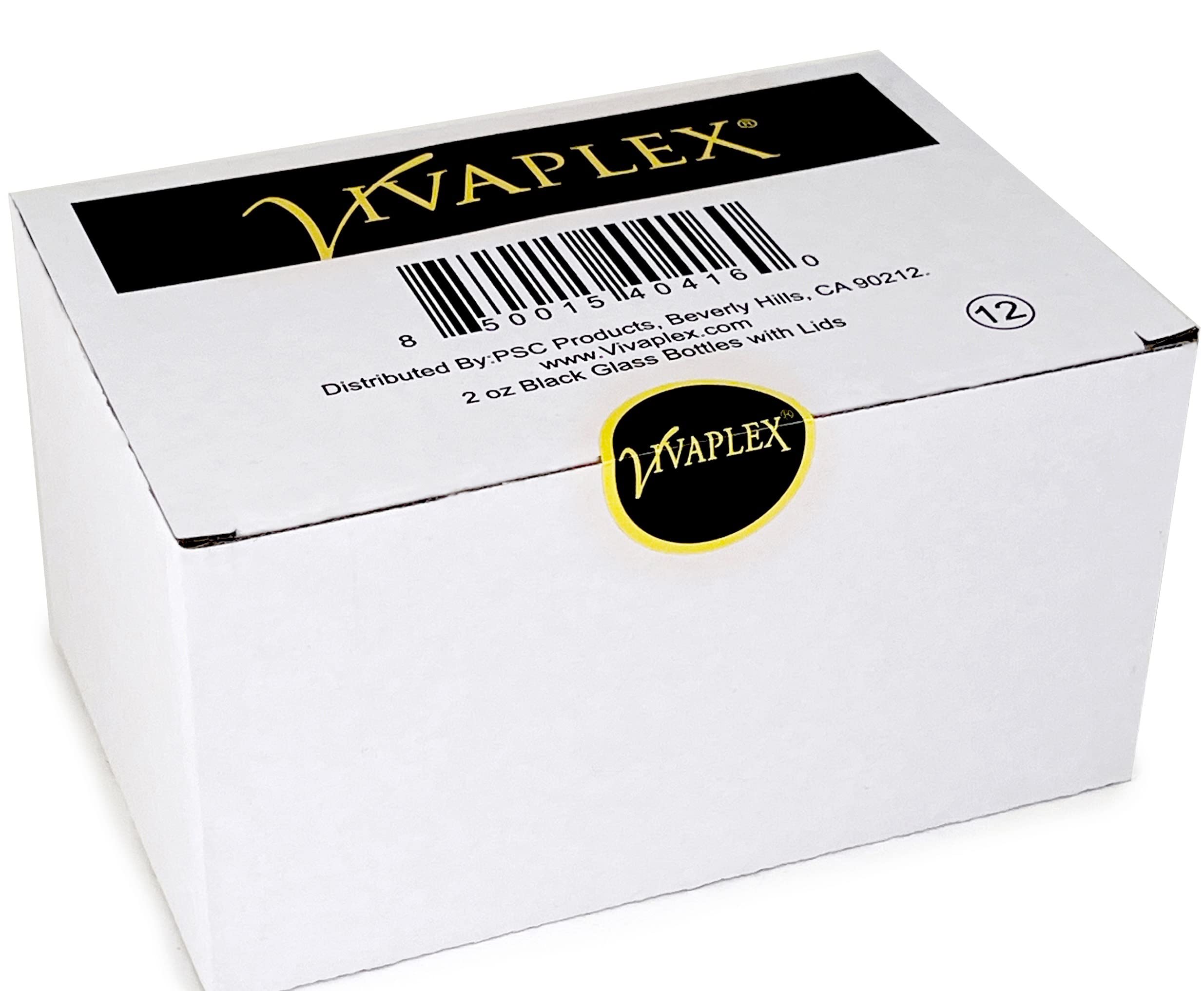 Vivaplex 12-Pack 2 oz Black Glass Bottles with Lids - Perfect for Essential Oils, DIY Beauty Products & Travel-Sized Containers