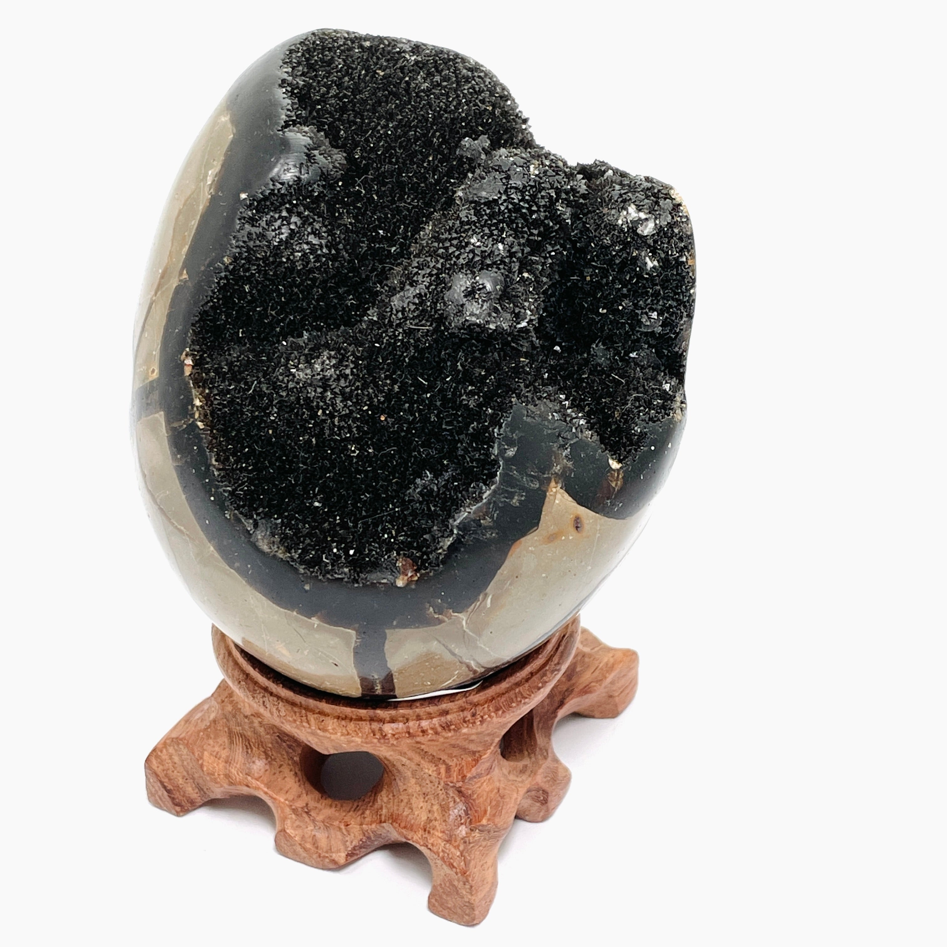Natural Septarian Egg Stone - Unique Healing Crystal for Meditation, Home Decor & Spiritual Gifts | Perfect for Yoga Spaces, Office Desks & Crystal Collections