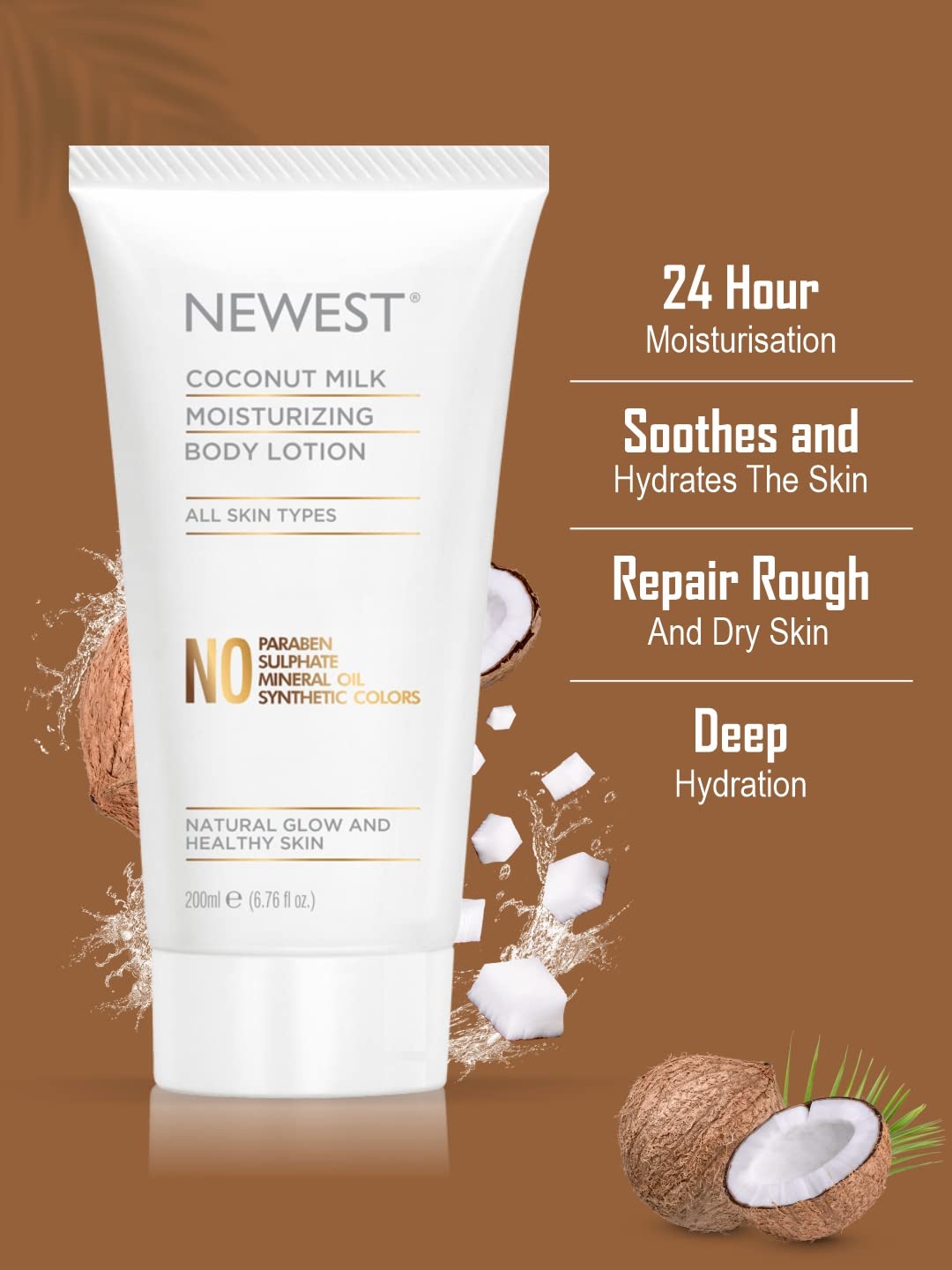 NEWEST Natural Coconut Milk Body Lotion for Men & Women | Advanced Deep Nourishing & Moisturizing - 200ml | Perfect for Dry Skin Care & Daily Hydration